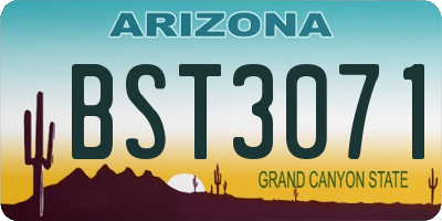 AZ license plate BST3071