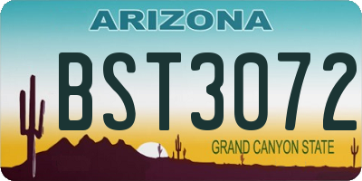 AZ license plate BST3072