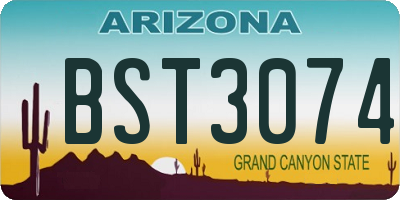 AZ license plate BST3074