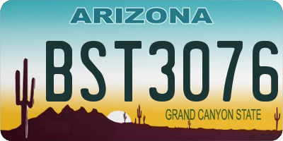 AZ license plate BST3076