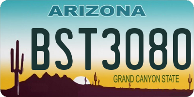 AZ license plate BST3080