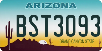AZ license plate BST3093