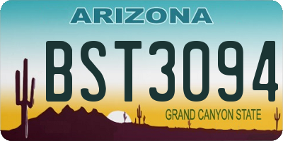 AZ license plate BST3094