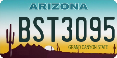 AZ license plate BST3095