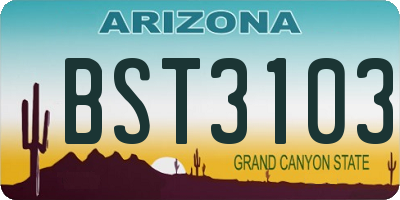 AZ license plate BST3103