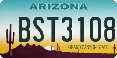 AZ license plate BST3108