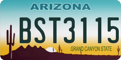 AZ license plate BST3115