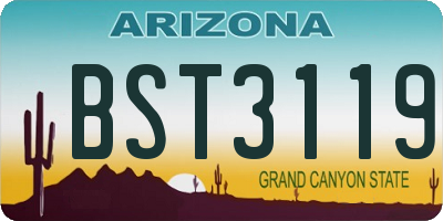 AZ license plate BST3119