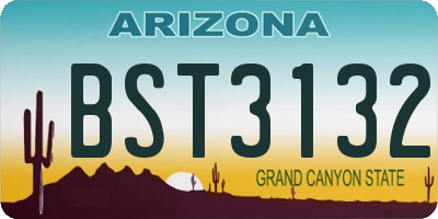 AZ license plate BST3132