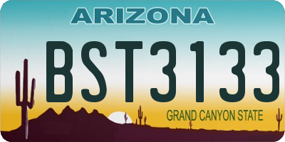 AZ license plate BST3133