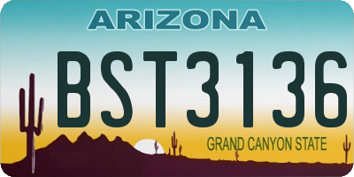 AZ license plate BST3136