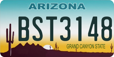 AZ license plate BST3148