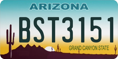 AZ license plate BST3151