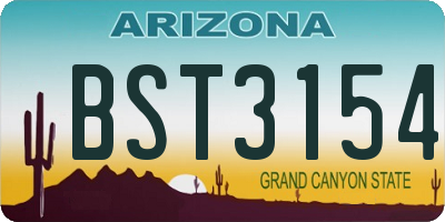 AZ license plate BST3154