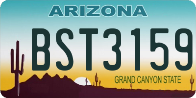 AZ license plate BST3159