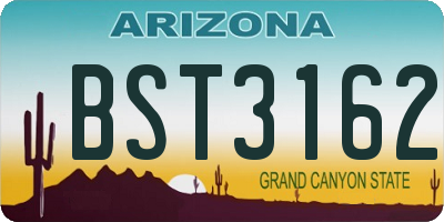 AZ license plate BST3162