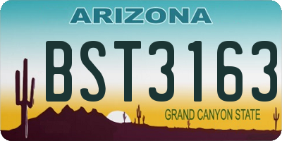 AZ license plate BST3163