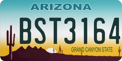 AZ license plate BST3164