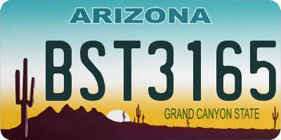 AZ license plate BST3165