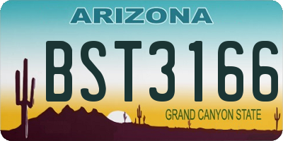 AZ license plate BST3166