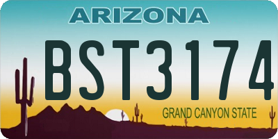 AZ license plate BST3174