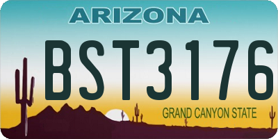 AZ license plate BST3176