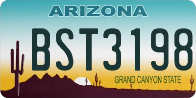 AZ license plate BST3198