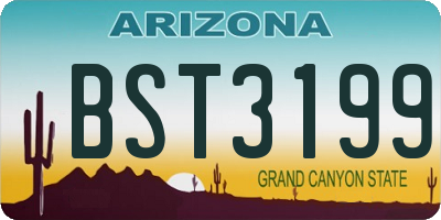 AZ license plate BST3199