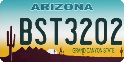 AZ license plate BST3202