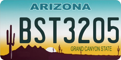 AZ license plate BST3205