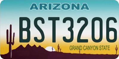 AZ license plate BST3206