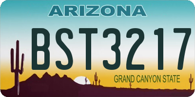 AZ license plate BST3217
