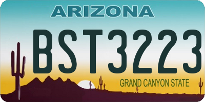AZ license plate BST3223
