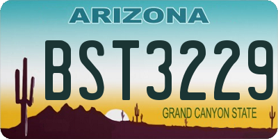 AZ license plate BST3229