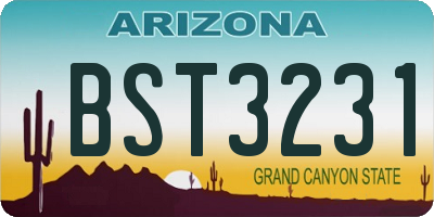 AZ license plate BST3231