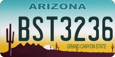 AZ license plate BST3236