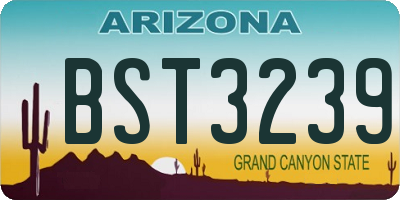 AZ license plate BST3239