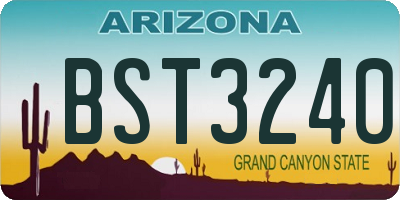 AZ license plate BST3240