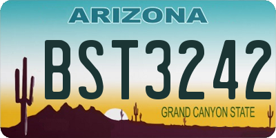AZ license plate BST3242