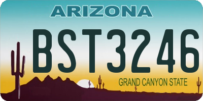 AZ license plate BST3246