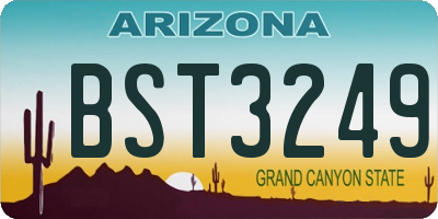 AZ license plate BST3249