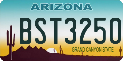 AZ license plate BST3250
