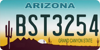 AZ license plate BST3254