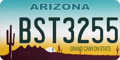 AZ license plate BST3255