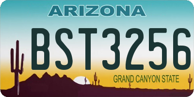 AZ license plate BST3256