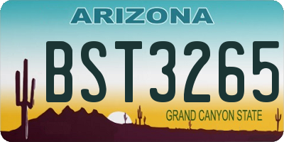 AZ license plate BST3265