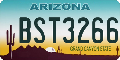 AZ license plate BST3266