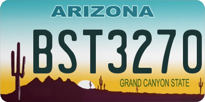 AZ license plate BST3270
