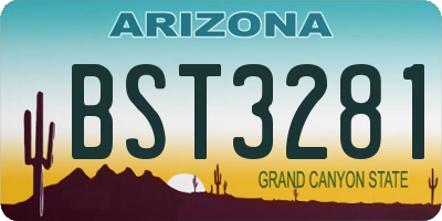 AZ license plate BST3281
