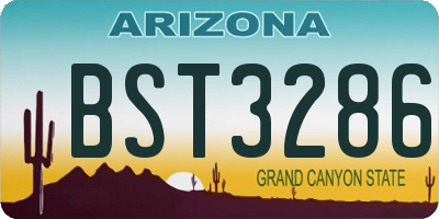 AZ license plate BST3286